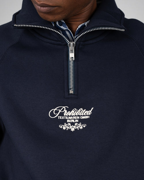 Prohibited: College Days Quarter Zip - Deep Blue