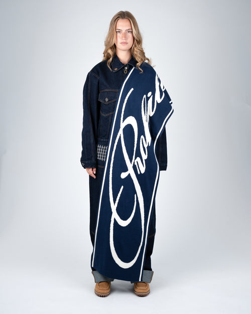 Prohibited: Back in the Days Knit Scarf - Navy