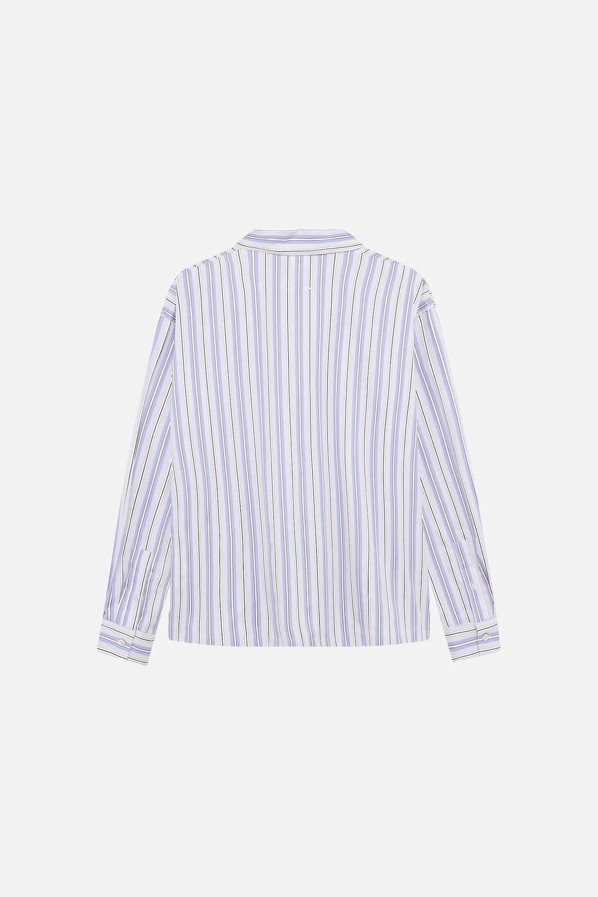 Won Hundred: Maza Striped Shirt - Micro Chip Grey Comb.