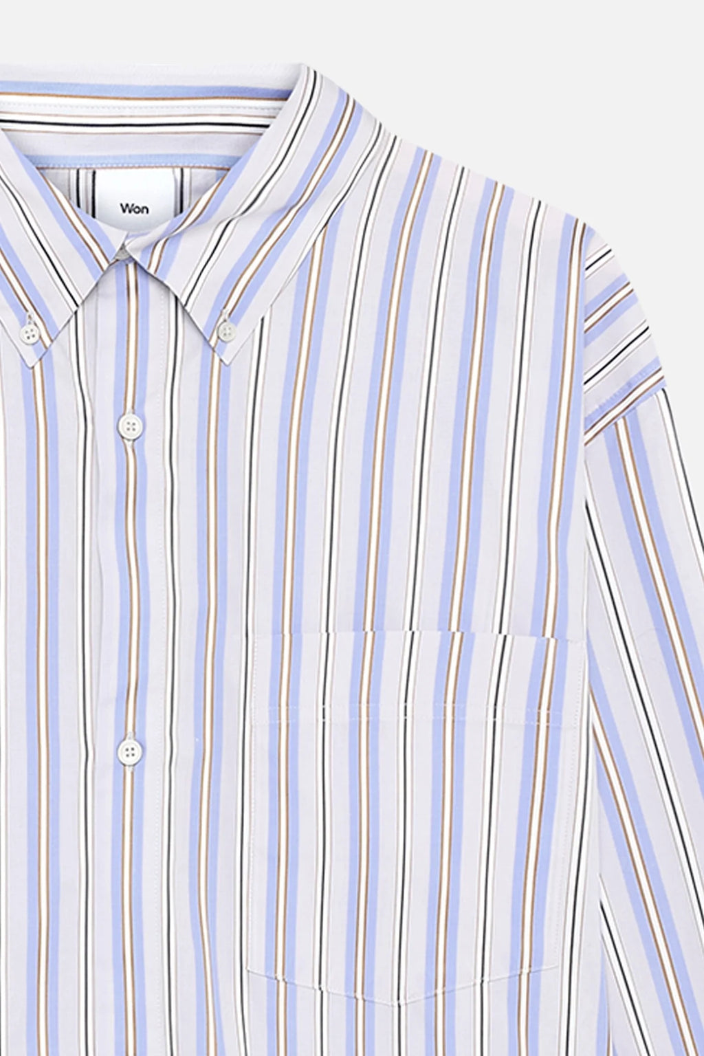 Won Hundred: Maza Striped Shirt - Micro Chip Grey Comb.