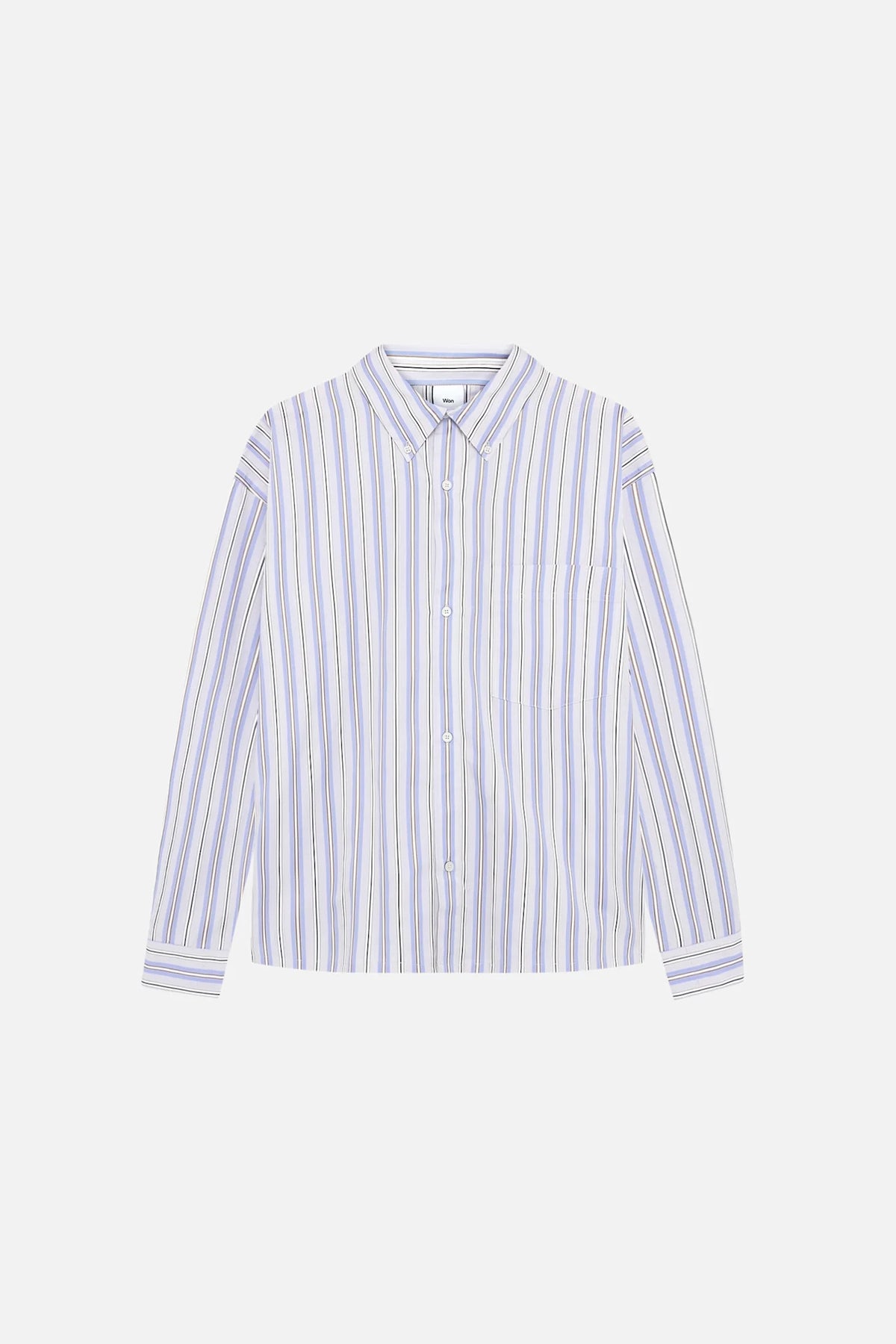 Won Hundred: Maza Striped Shirt - Micro Chip Grey Comb.