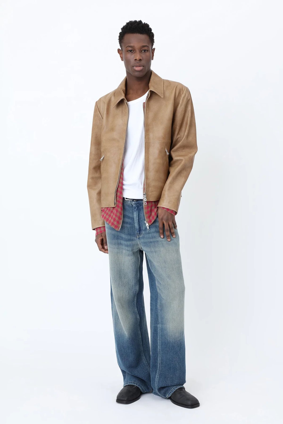 Won Hundred: Dutton Leather Jacket - Breen Brown