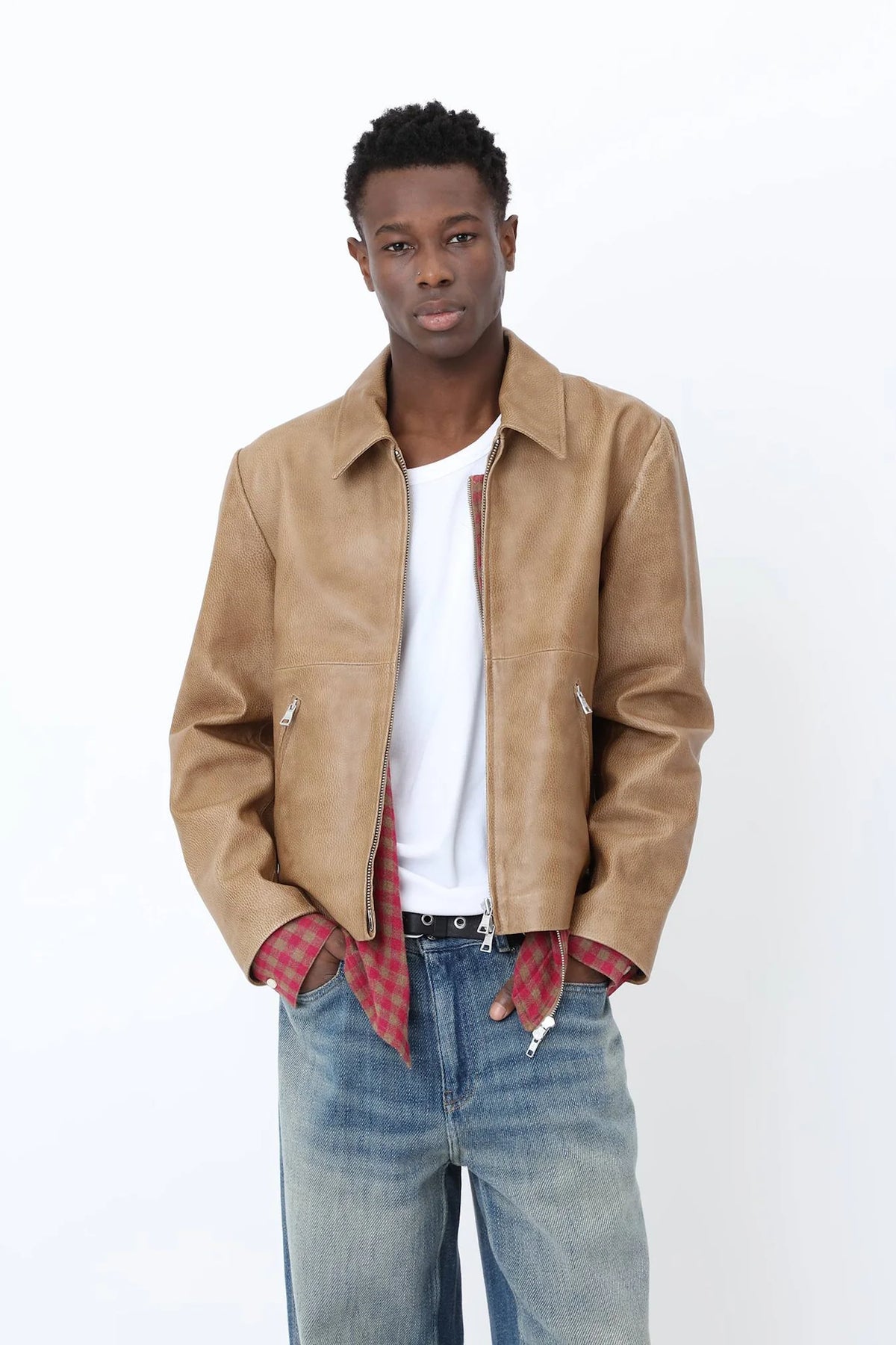 Won Hundred: Dutton Leather Jacket - Breen Brown