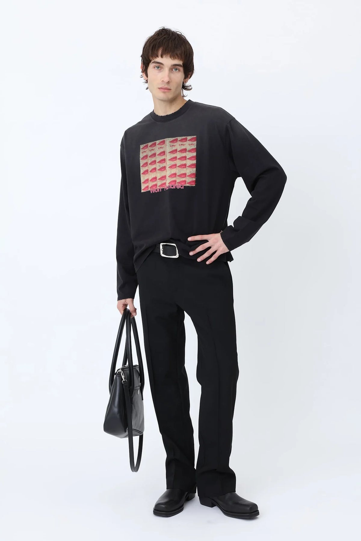 Won Hundred: Steven Kisses Longsleeve - Washed Black