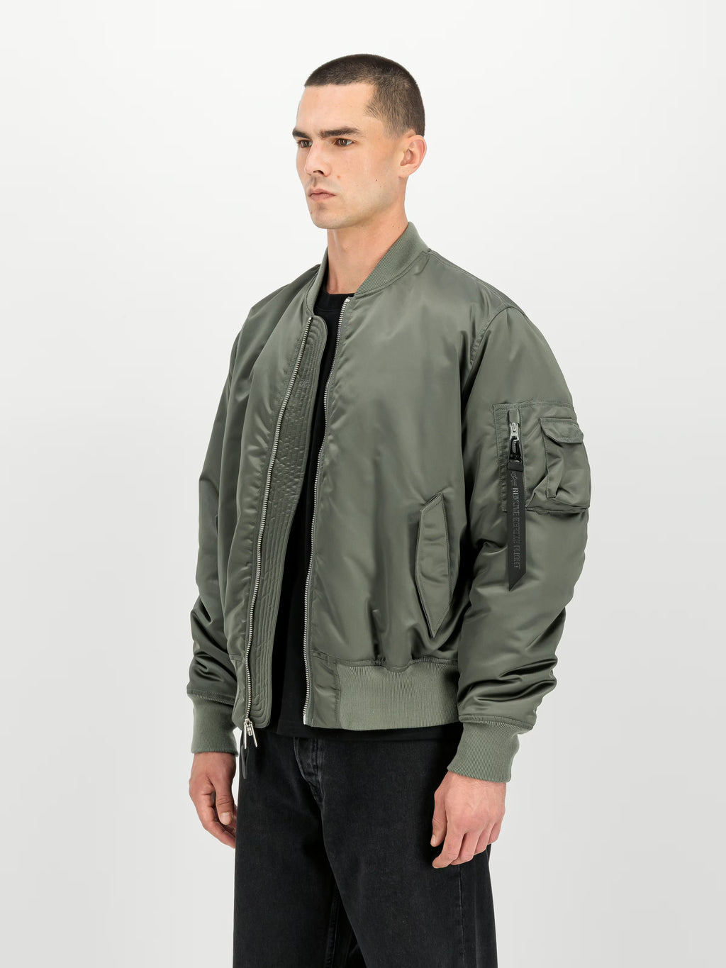 Alpha Industries: MA-1 Base Flight UV Bomber Jacket - Vintage Green