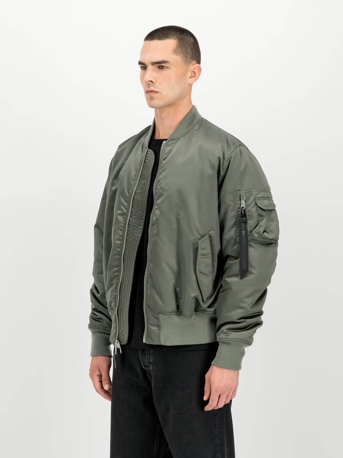 Alpha Industries: MA-1 Base Flight UV Bomber Jacket - Vintage Green