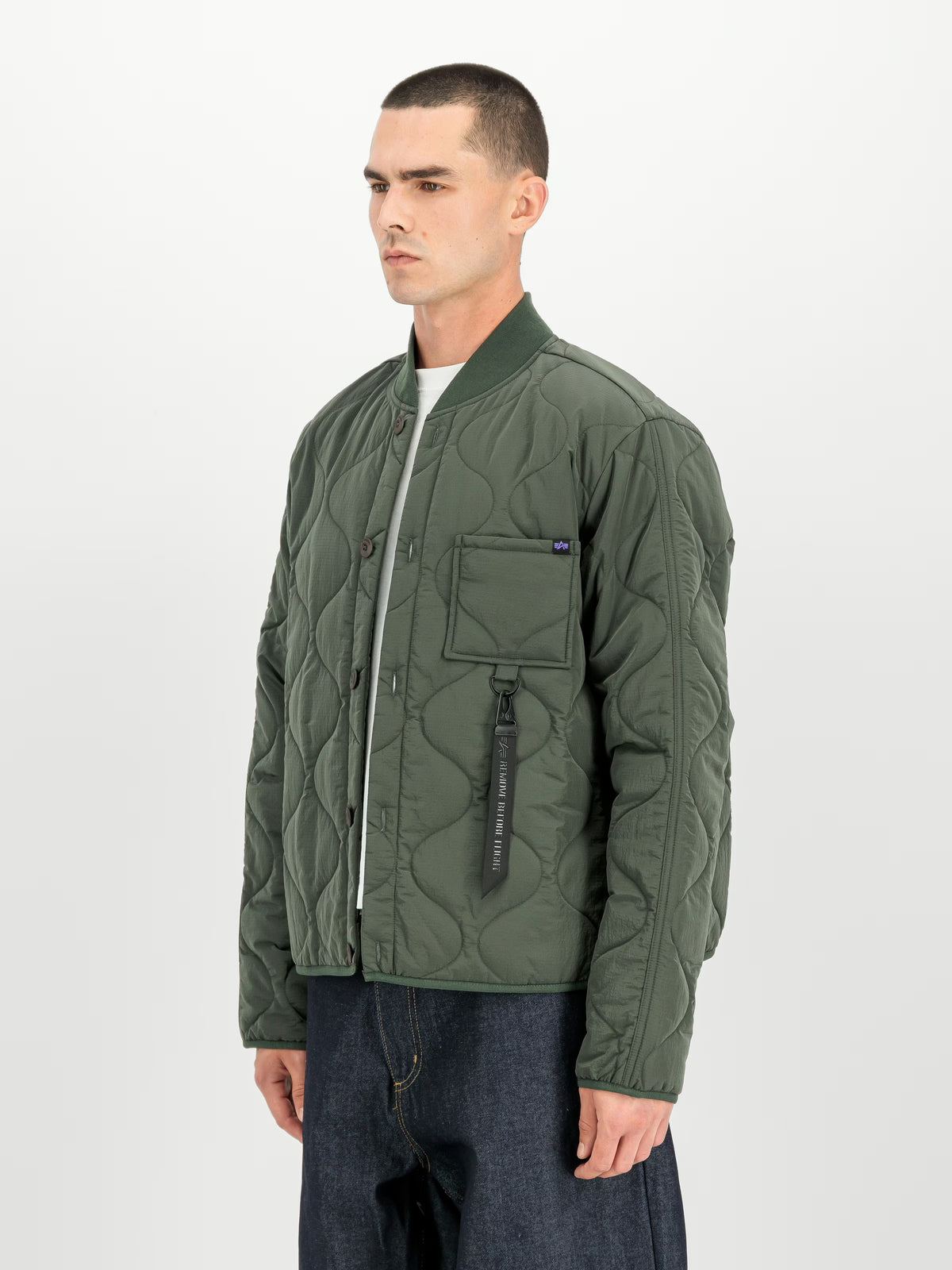 Alpha Industries: CWU-9/P Quilted UV Loose Field Jacket - Vintage Green