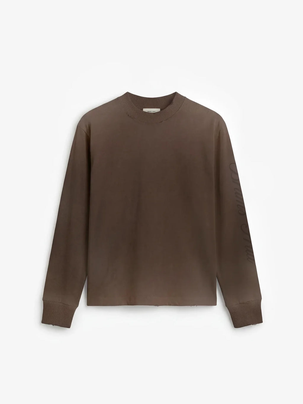 Bram's Fruit: Distressed Script Logo Longsleeve - Washed Brown