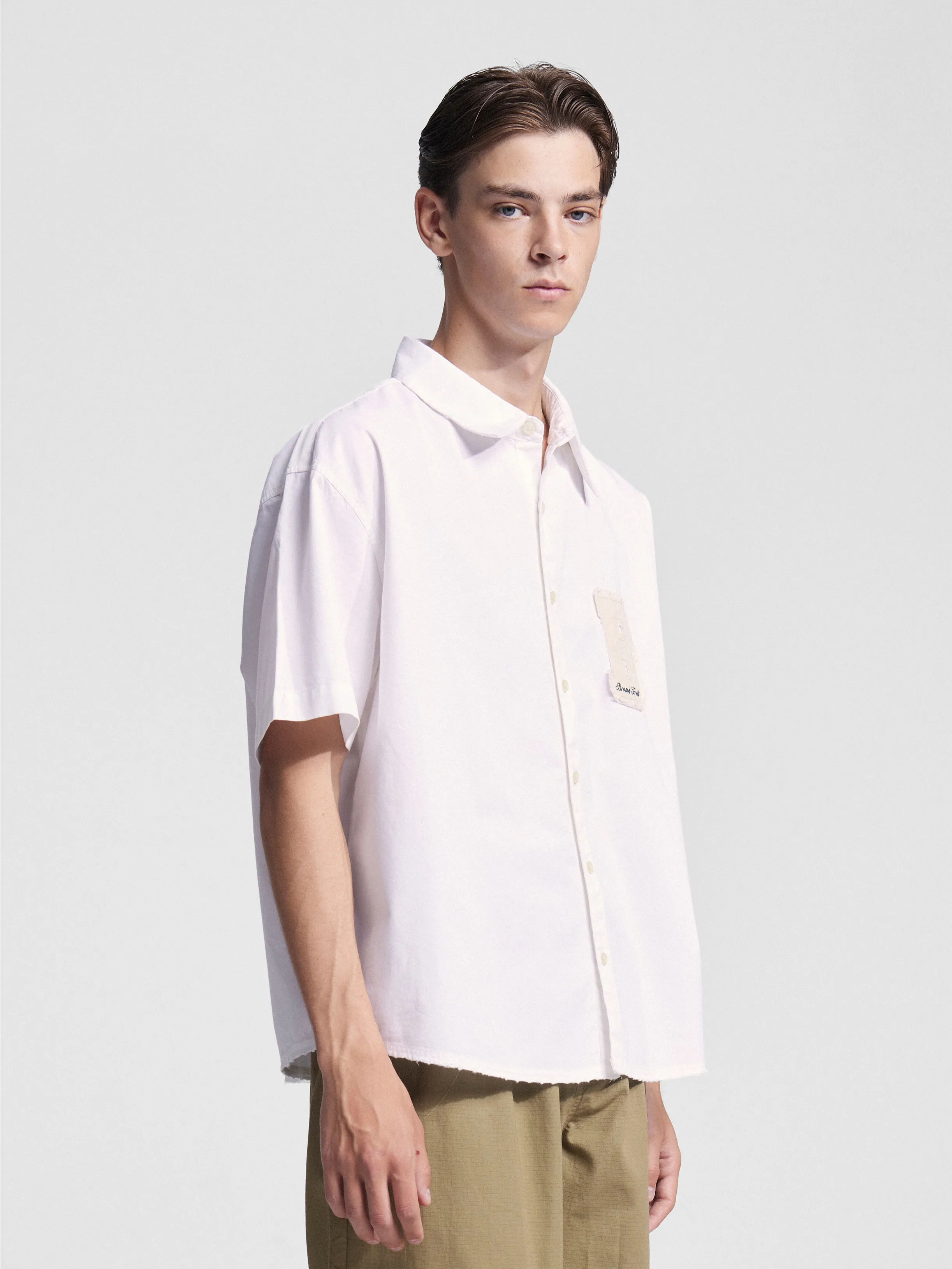 Bram's Fruit: Shortsleeve Varsity Shirt - White