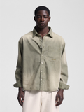 Bram's Fruit: Sun Faded Script logo Shirt - Green
