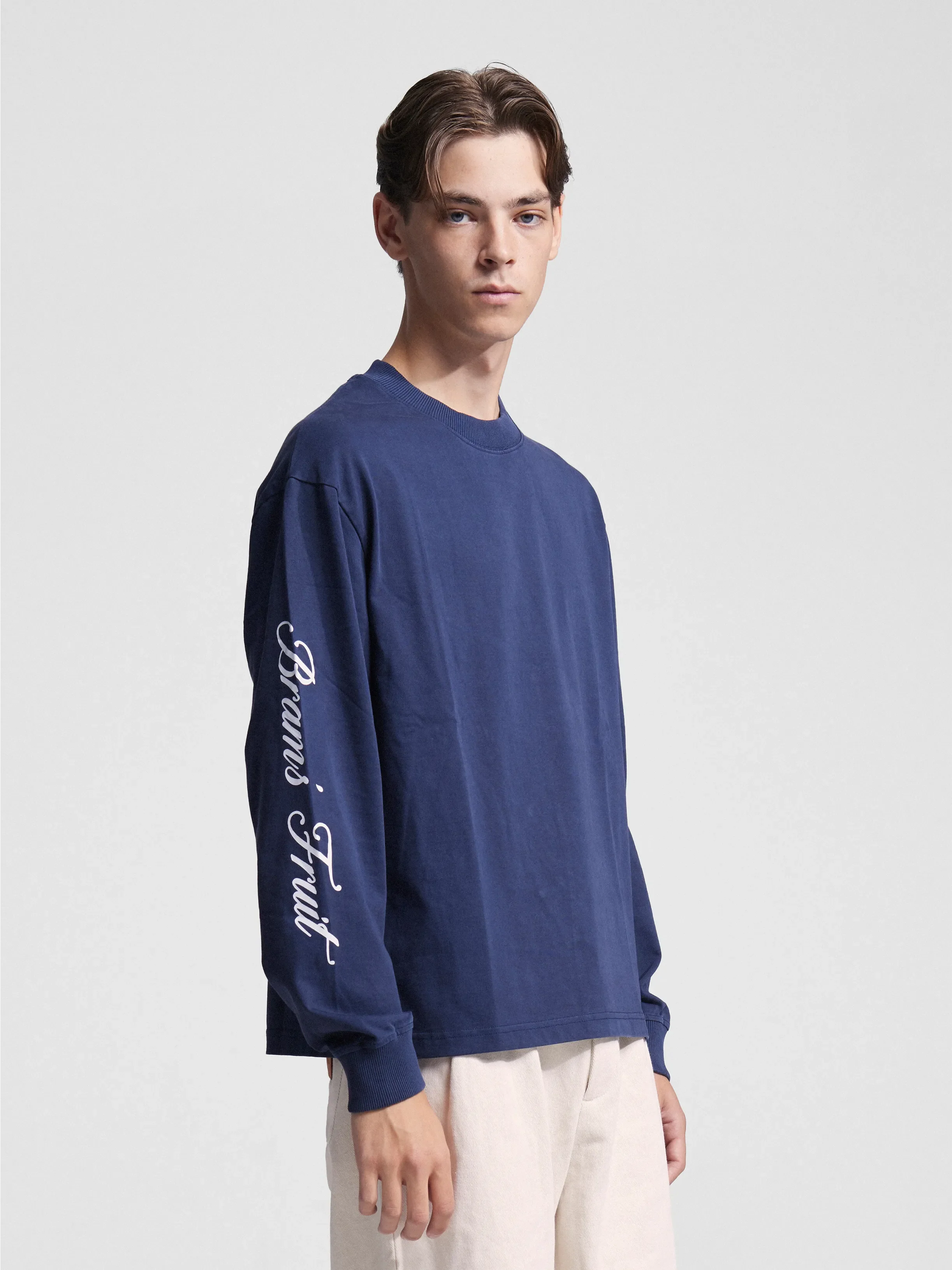 Bram's Fruit: Script Logo Longsleeve - Navy