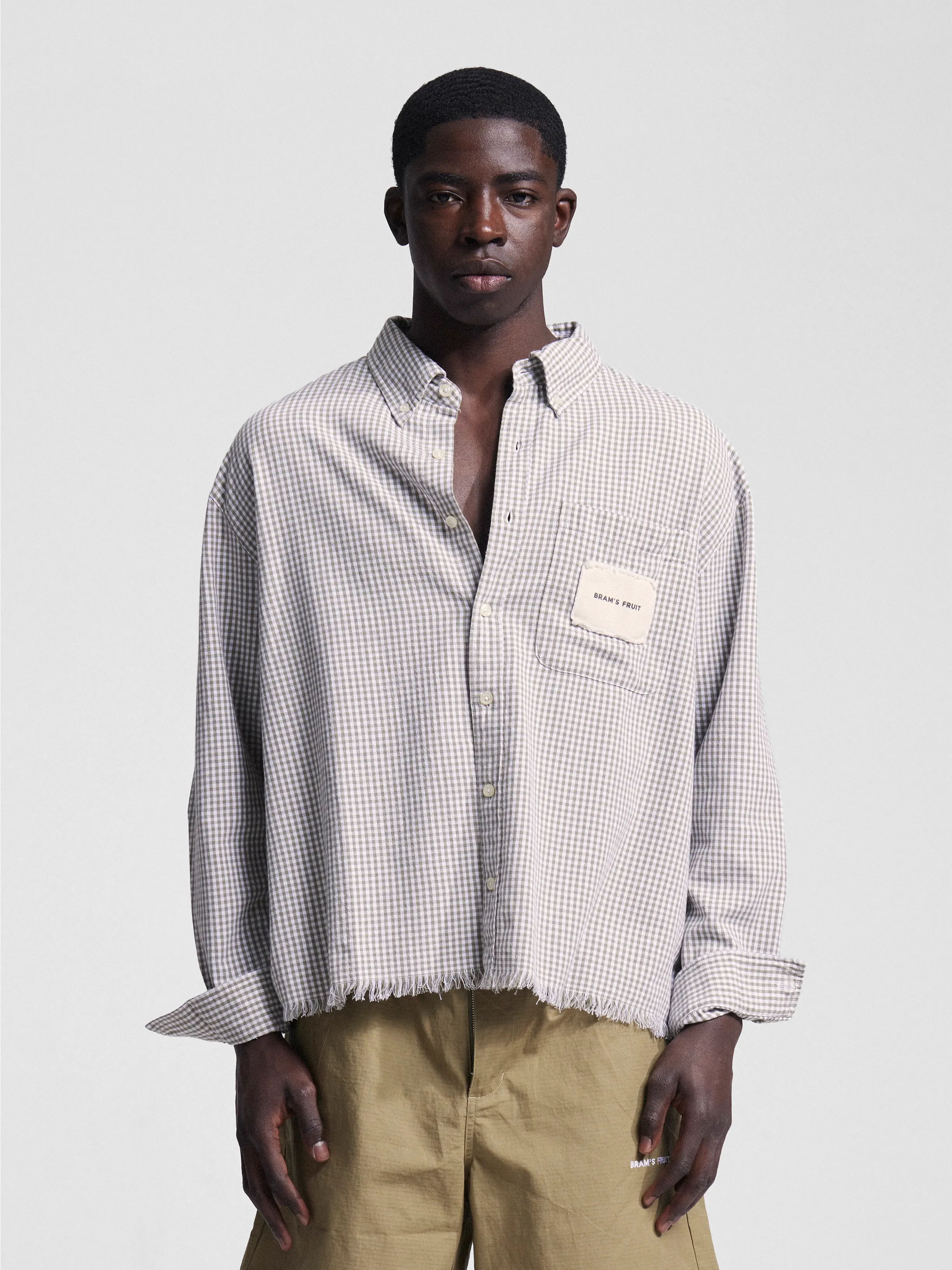 Bram's Fruit: Distressed Farmer's Shirt LS - Olive Green