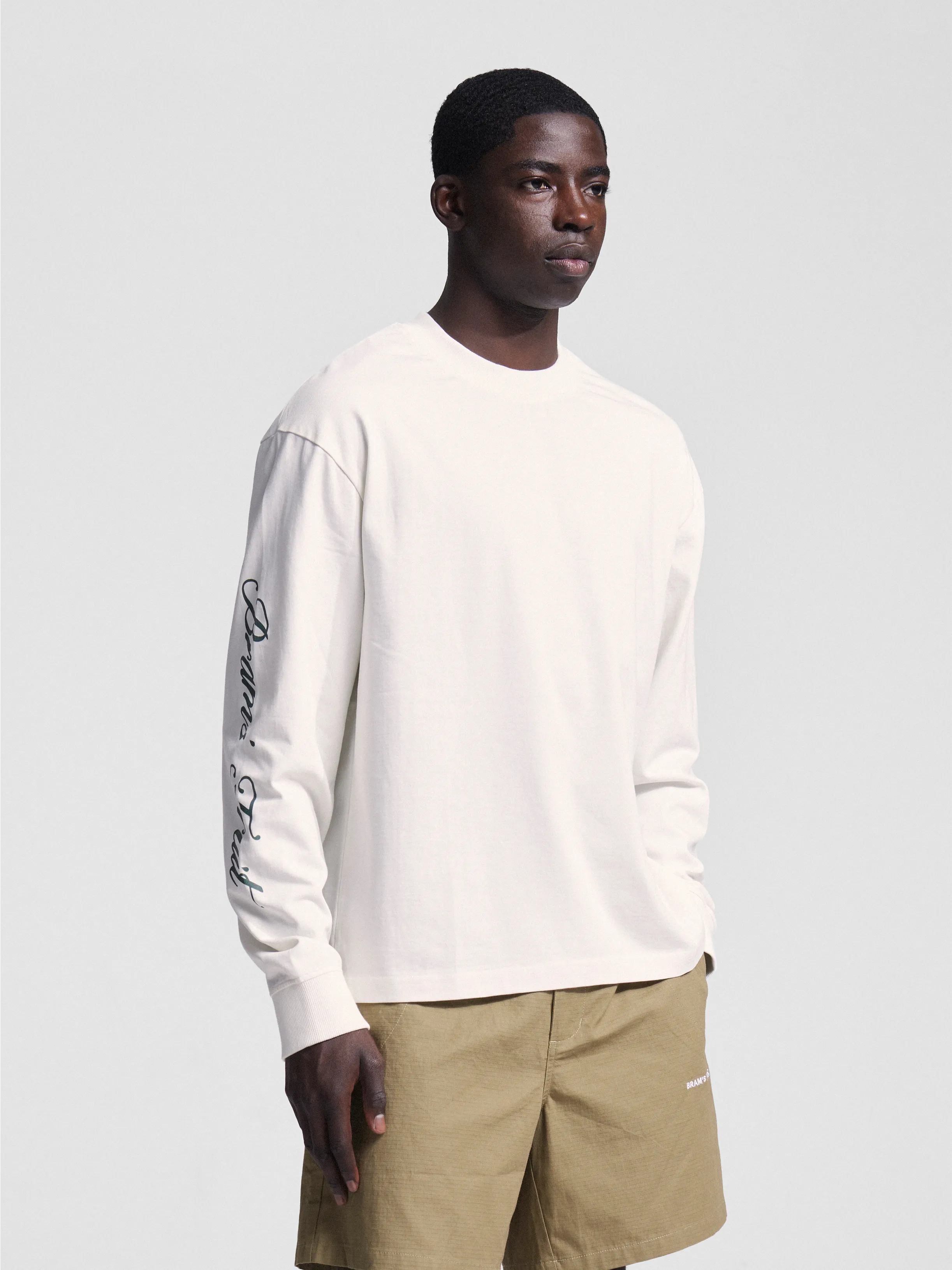 Bram's Fruit: Script Logo Longsleeve - White
