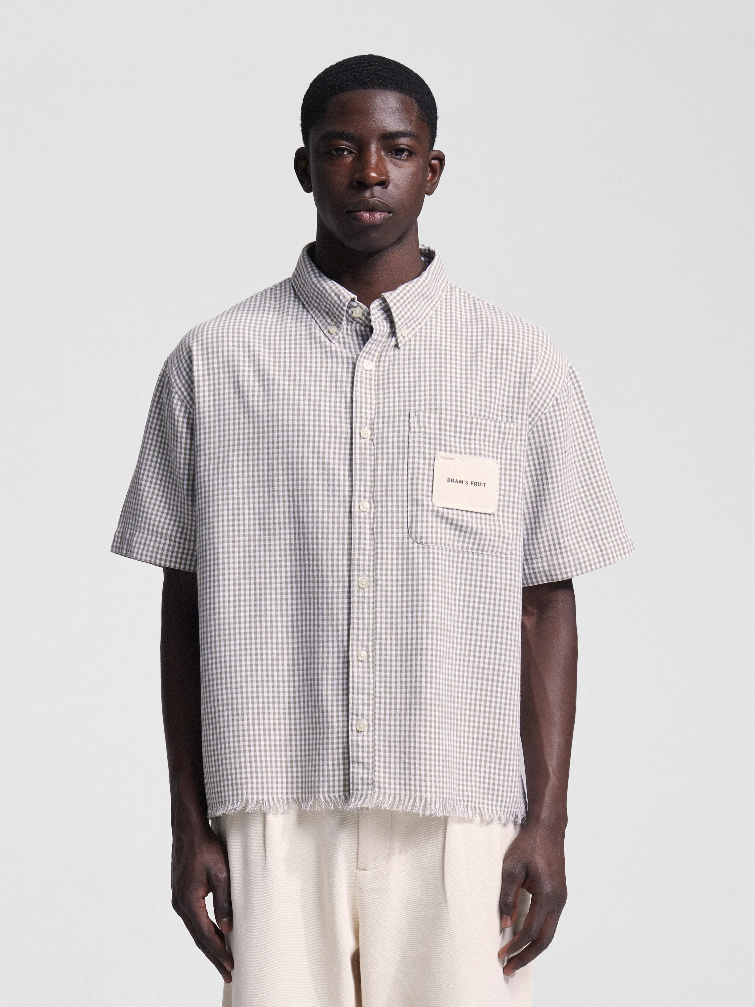 Bram's Fruit: Distressed Farmer's Shirt SS - Olive Green