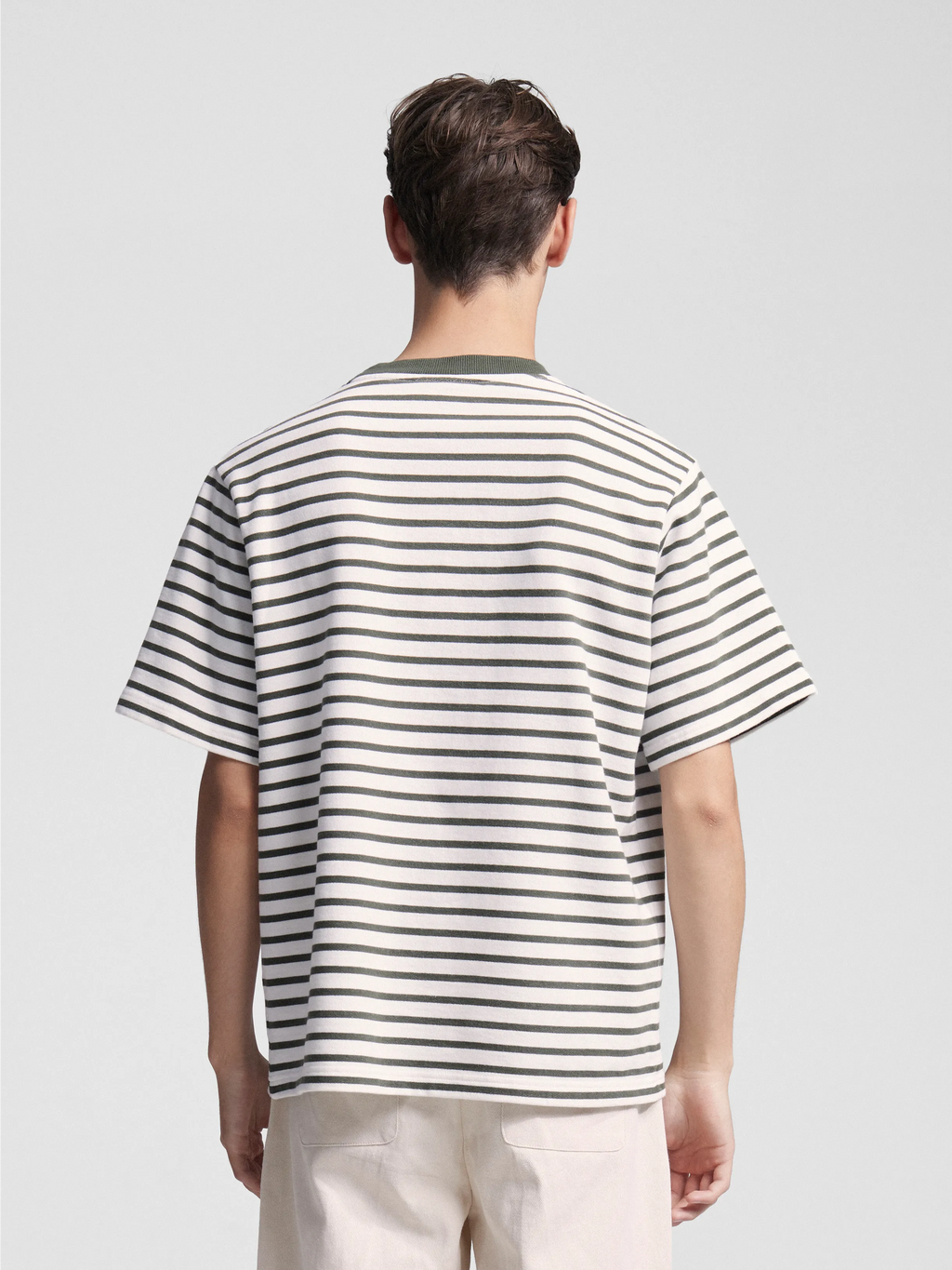 Bram's Fruit: Varsity Striped T-shirt - Olive Green