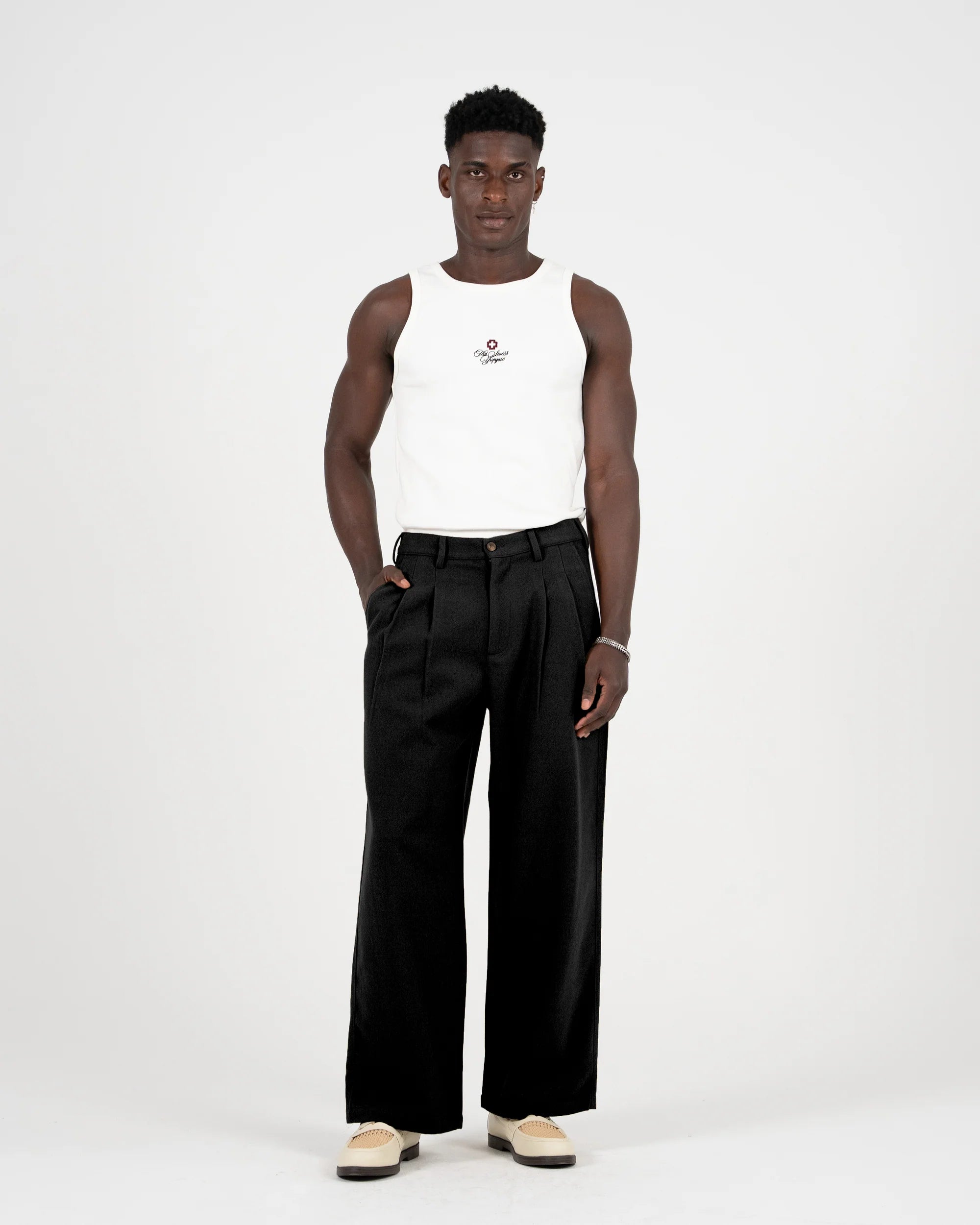Prohibited: Double Pleated Pants Black