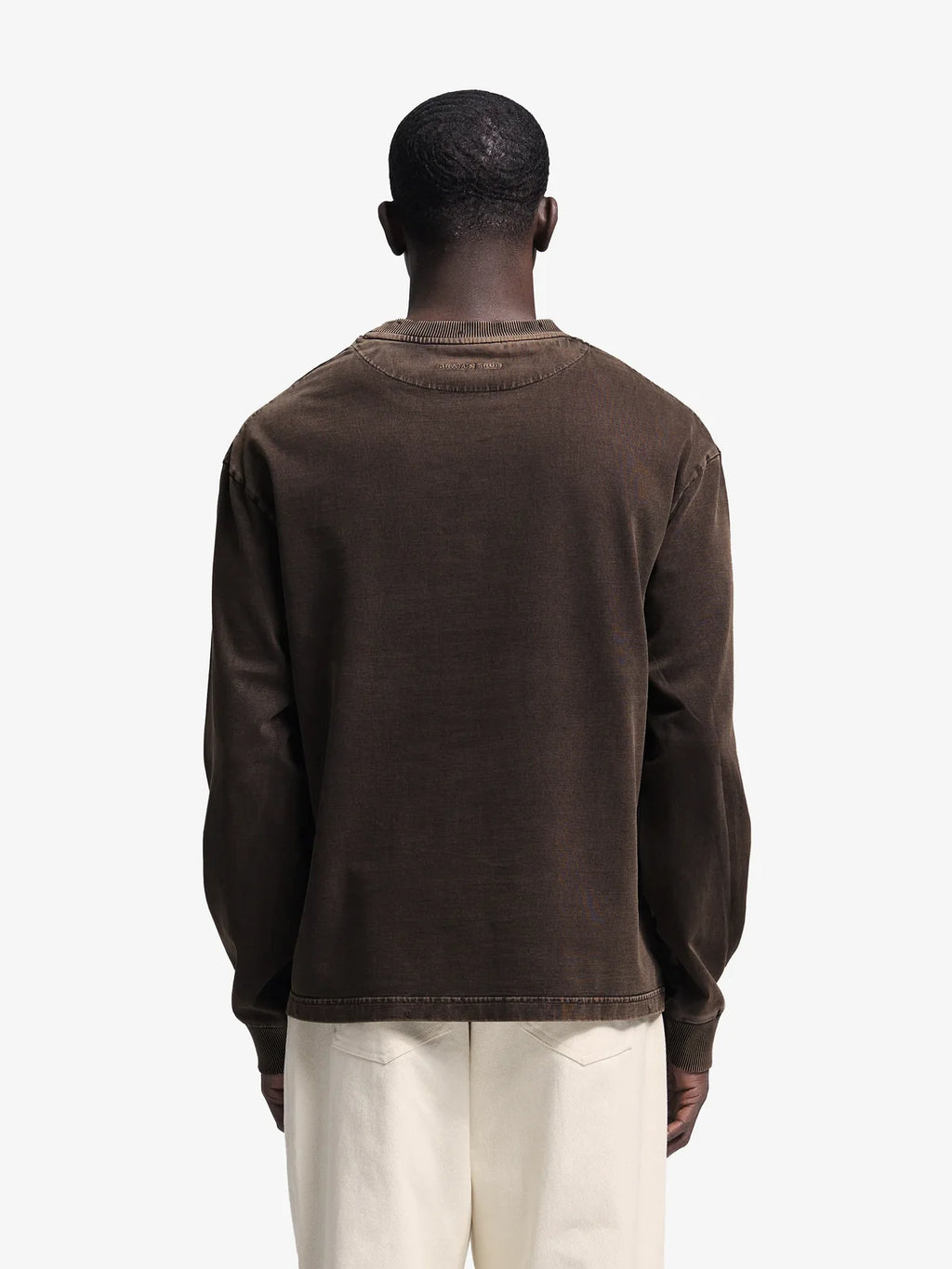 Bram's Fruit: Distressed Script Logo Longsleeve - Washed Brown