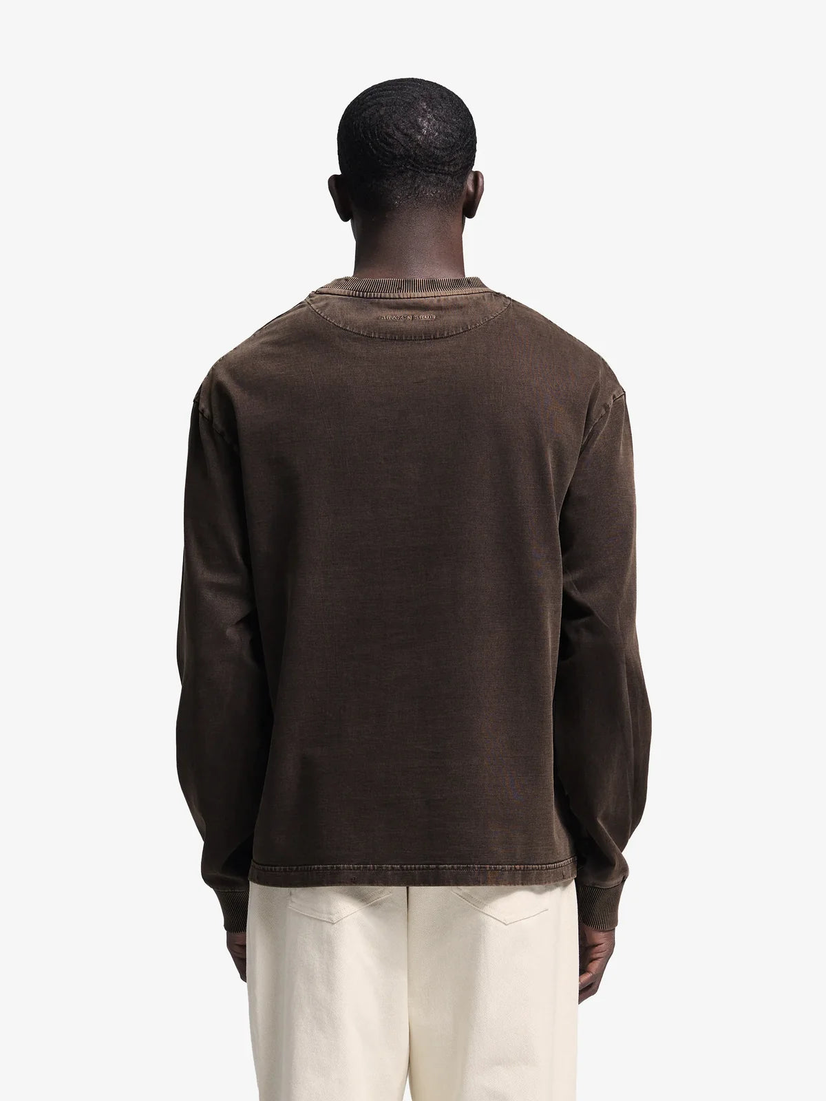 Bram's Fruit: Distressed Script Logo Longsleeve - Washed Brown