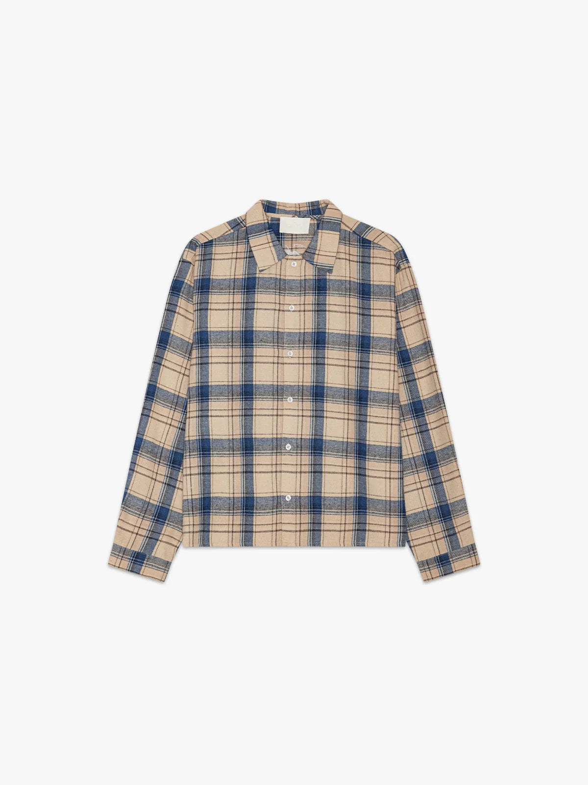 CALM: Flannel Shirt - Beige/blue