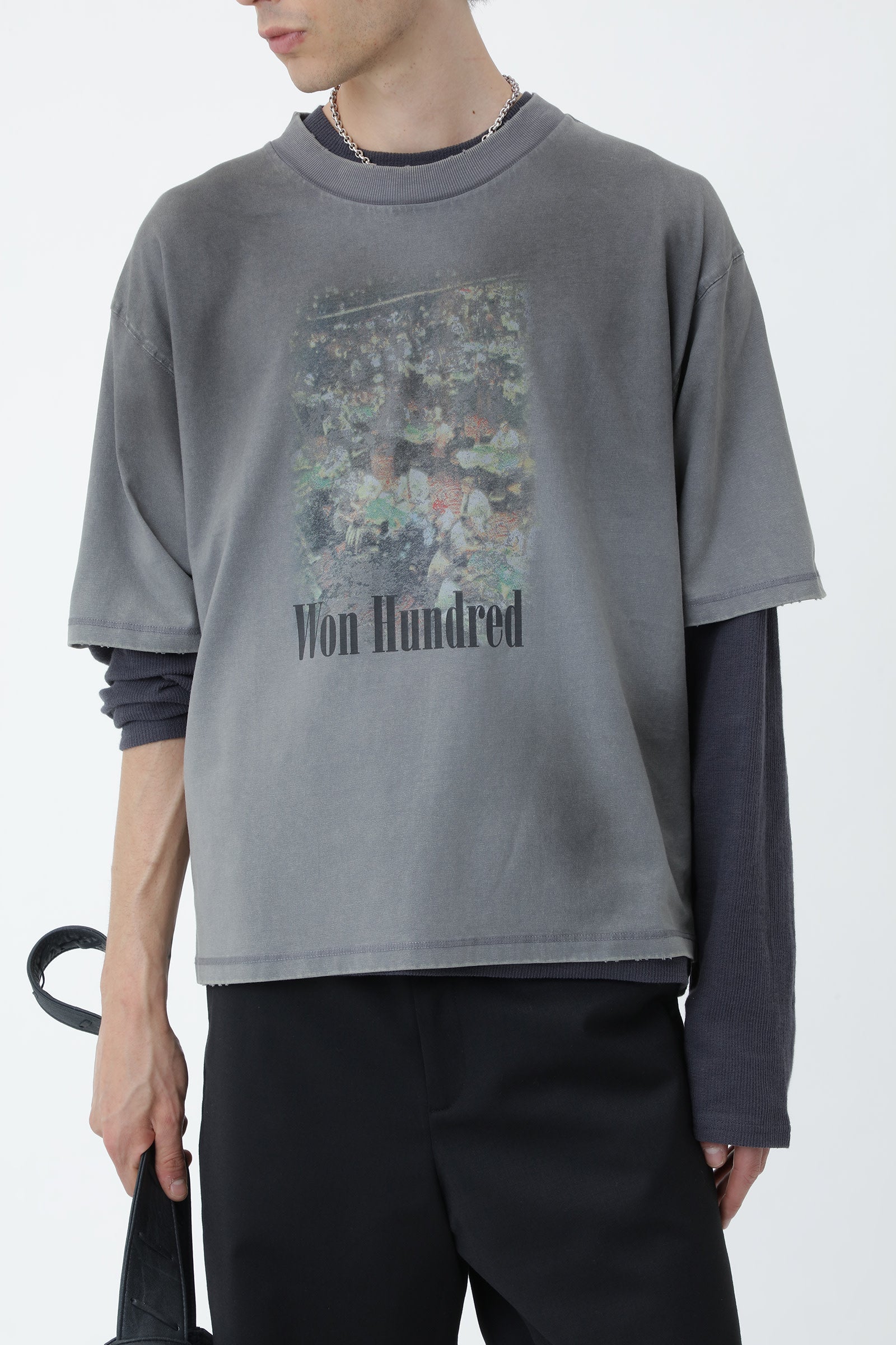 Won Hundred: Houston Casino Tee - Washed Steel Grey