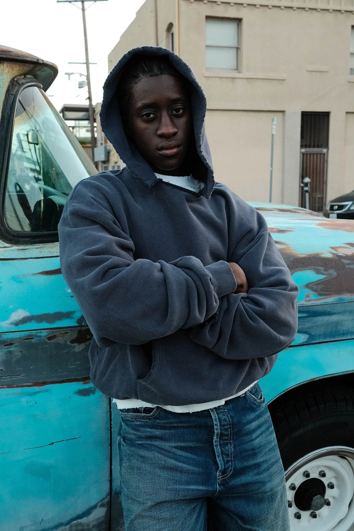 C_ALM: Vintage Gym Hoodie - Washed Blue