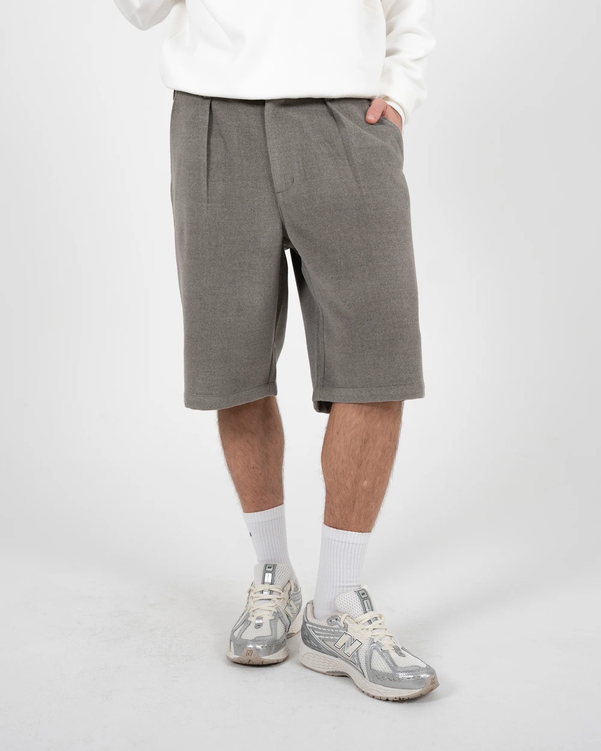 Prohibited: Podium Double Pleated Shorts Grey