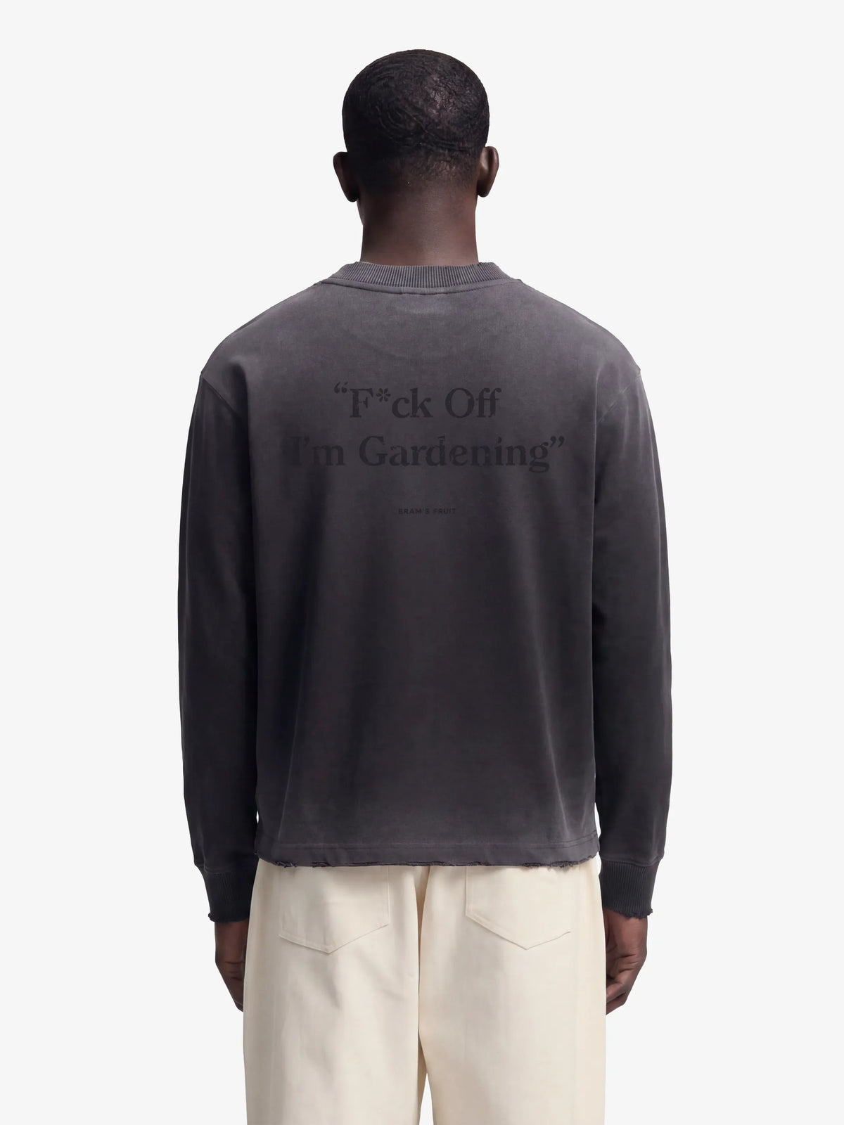 Bram's Fruit: Distressed F*ck Off I'm Gardening Longsleeve - Shadow Black