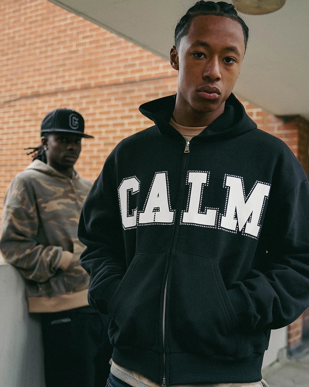 C_ALM: Rhinestone Hoodie - Black