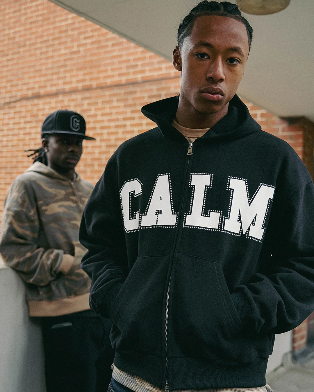 C_ALM: Rhinestone Hoodie - Black