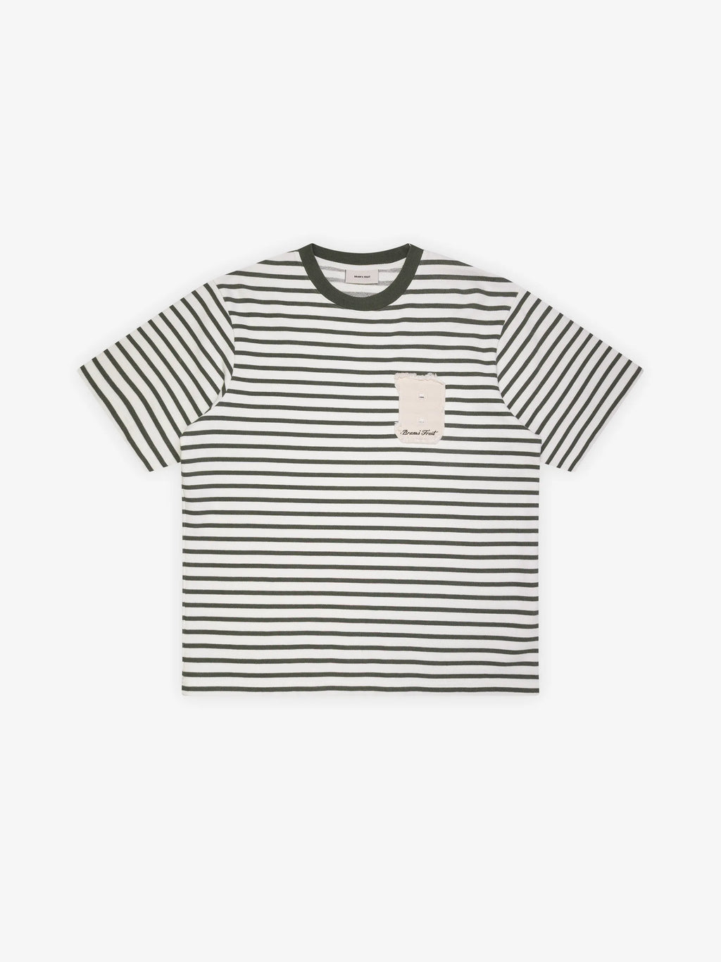 Bram's Fruit: Varsity Striped T-shirt - Olive Green