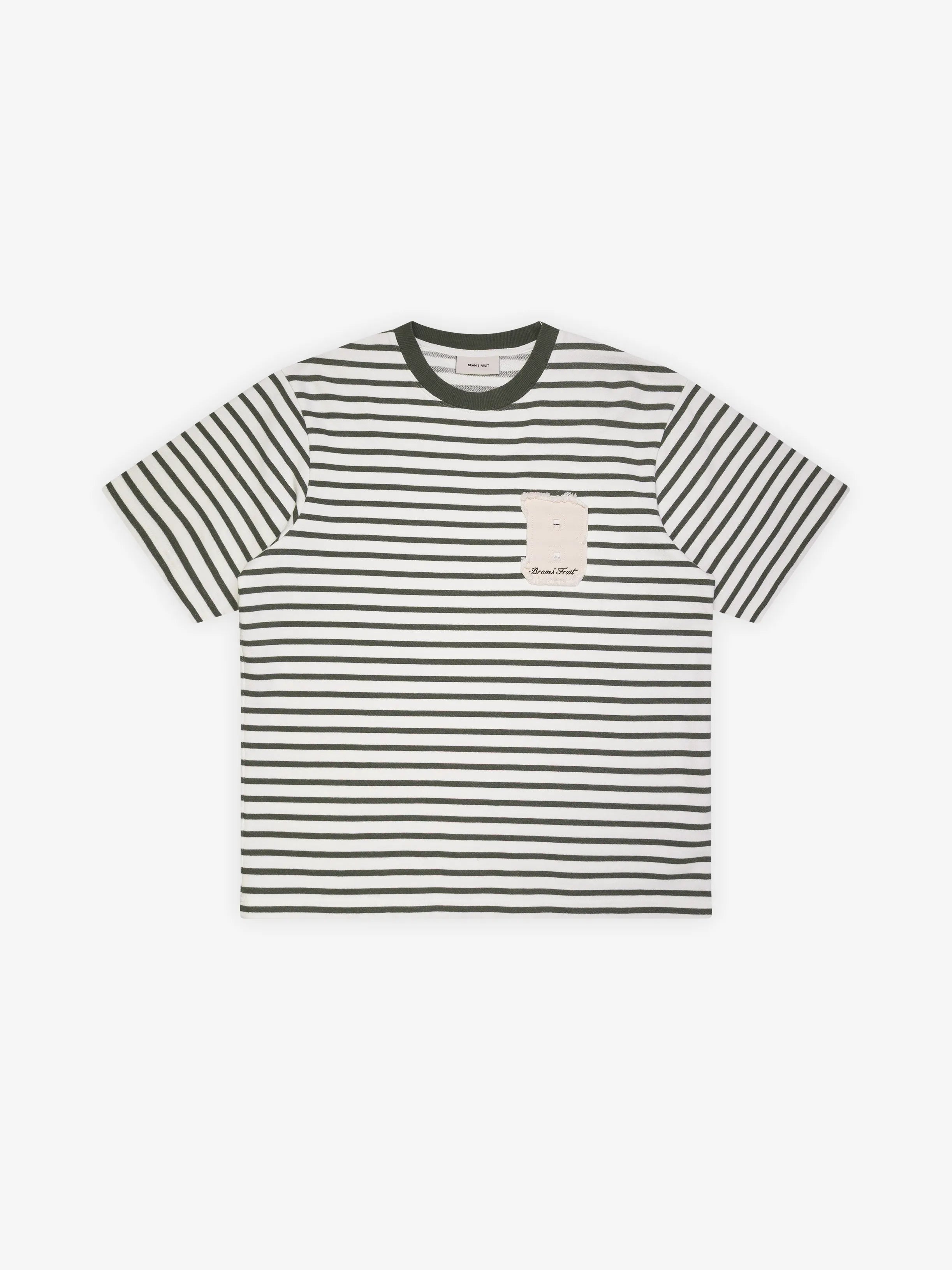 Bram's Fruit: Varsity Striped T-shirt - Olive Green