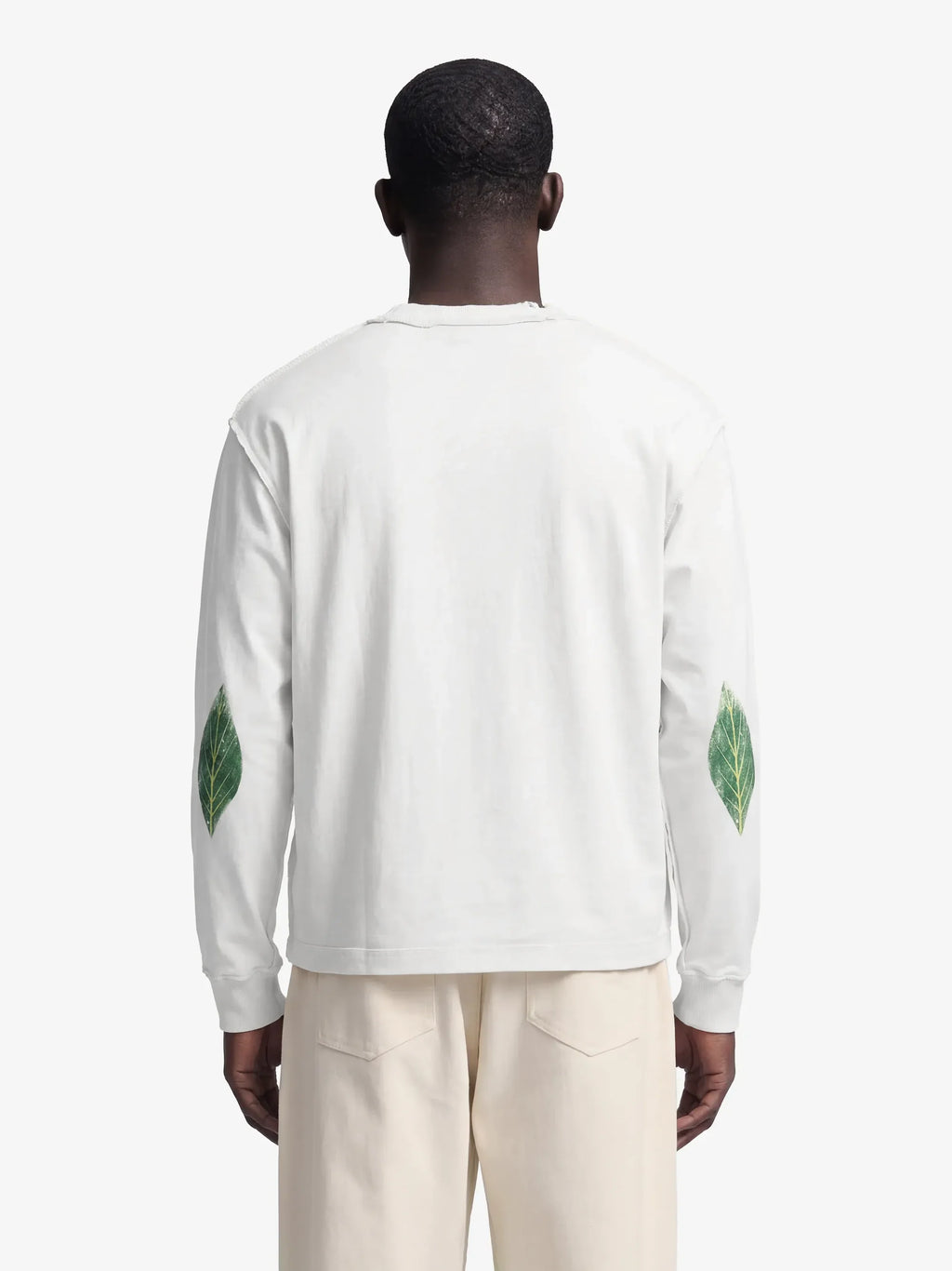 Bram's Fruit: Distressed Leaf Longsleeve - Off-White