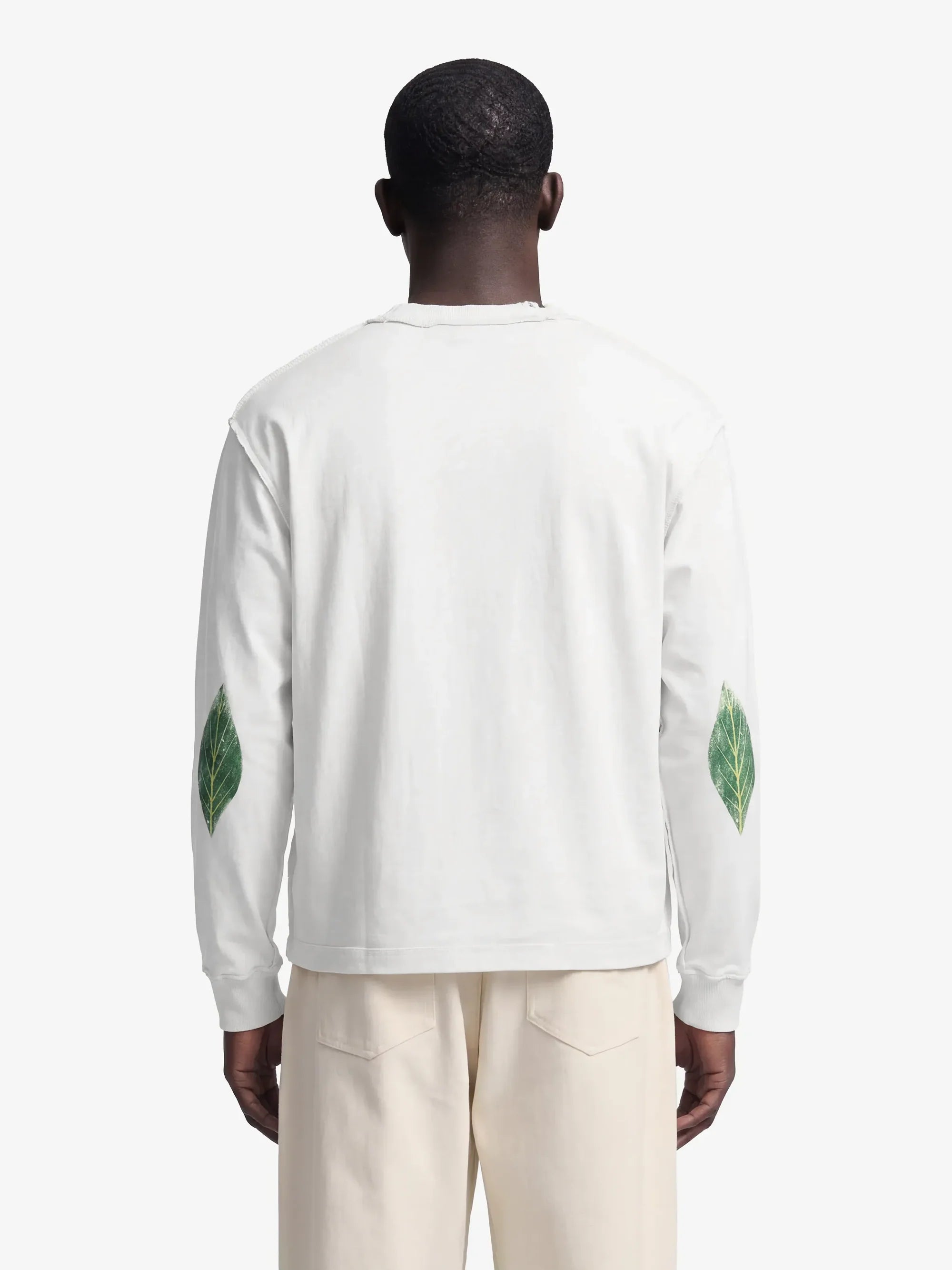 Bram's Fruit: Distressed Leaf Longsleeve - Off-White