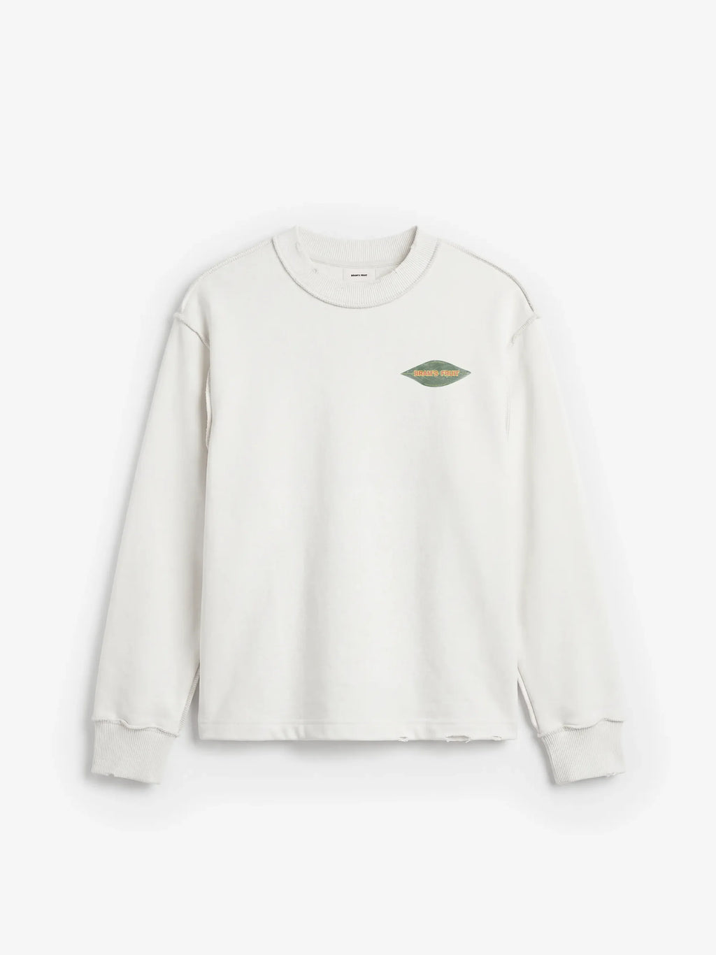 Bram's Fruit: Distressed Leaf Longsleeve - Off-White