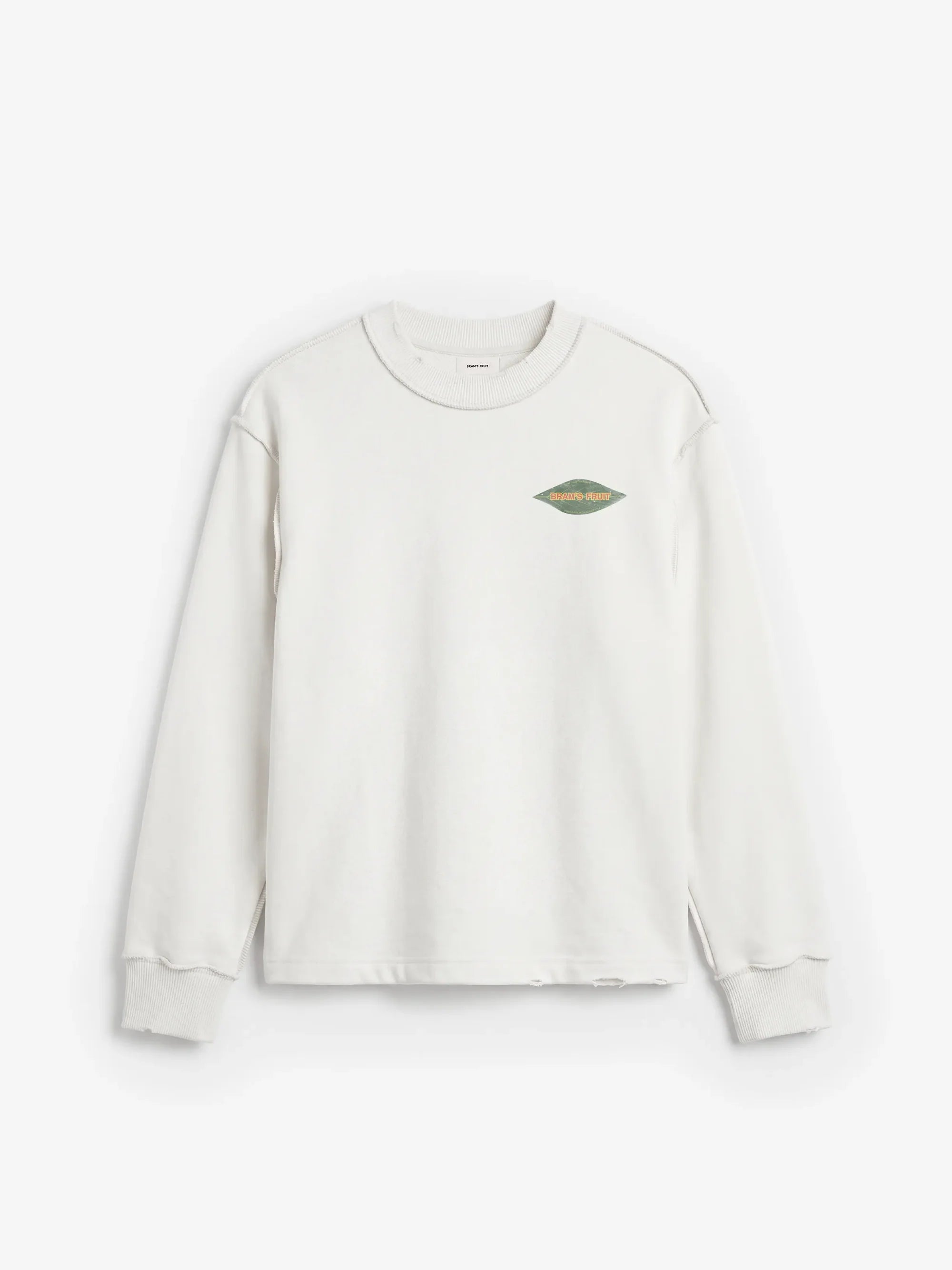 Bram's Fruit: Distressed Leaf Longsleeve - Off-White