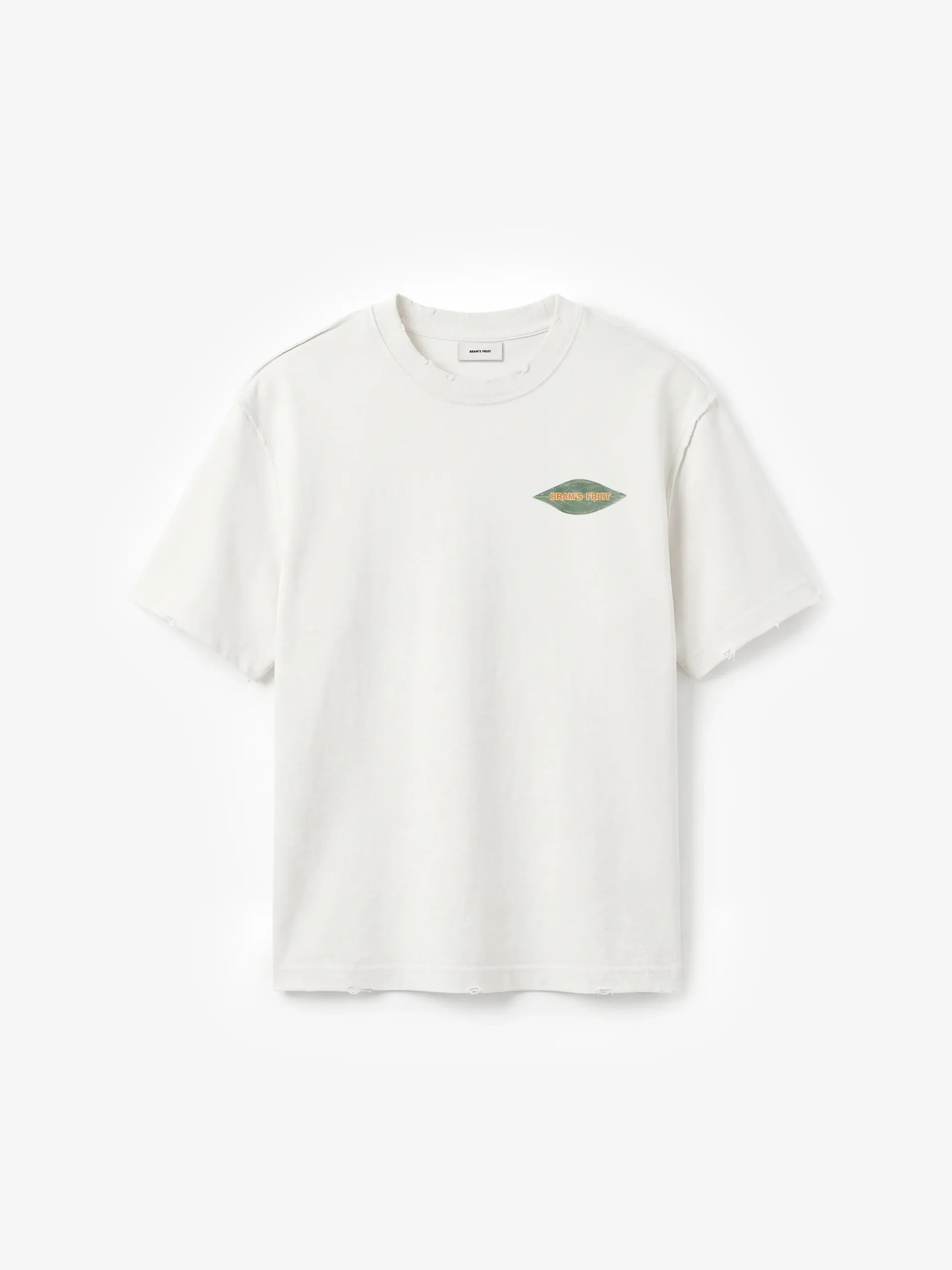 Bram's Fruit: Distressed Leaf Tee- Off-White