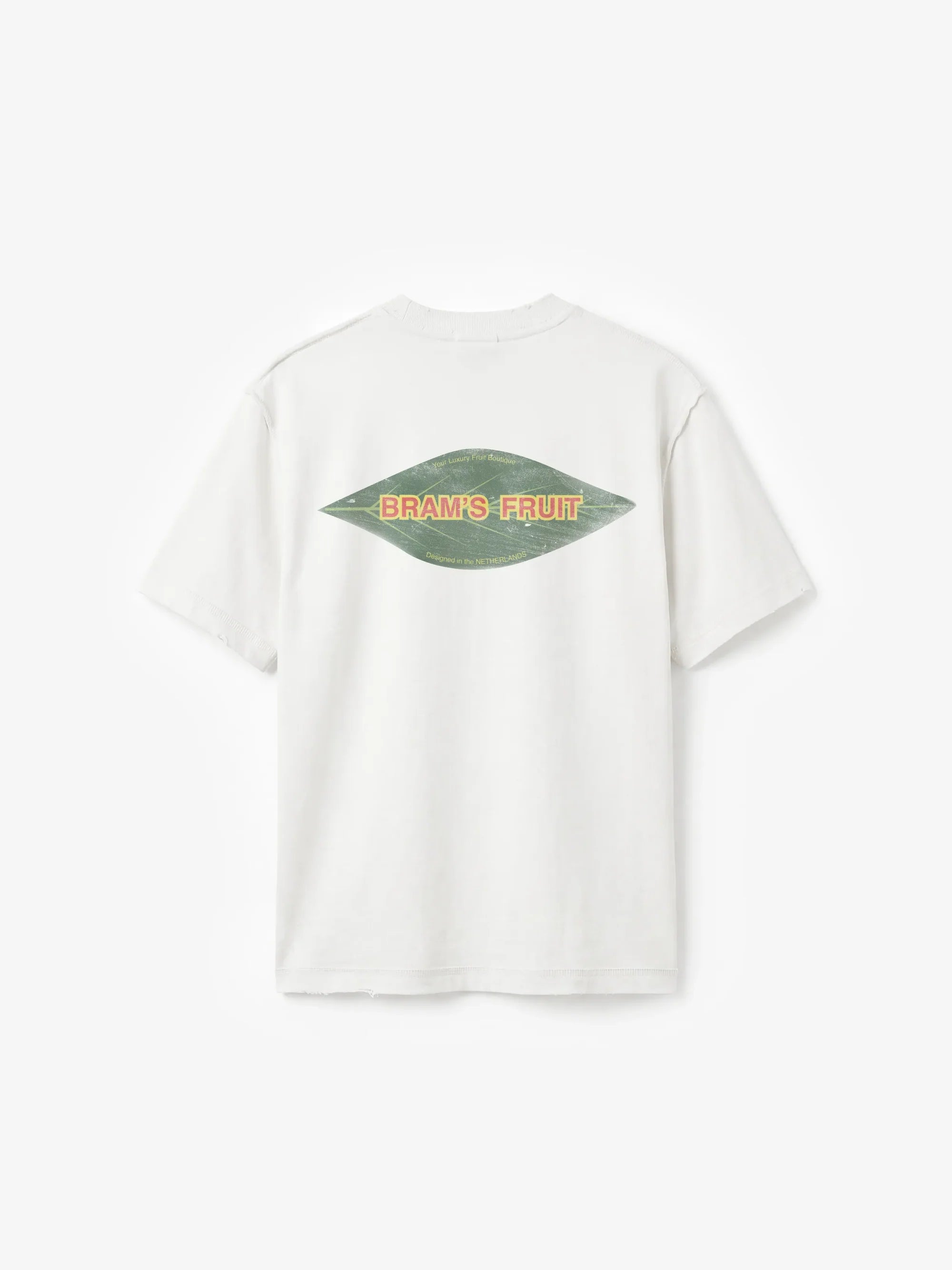 Bram's Fruit: Distressed Leaf Tee- Off-White