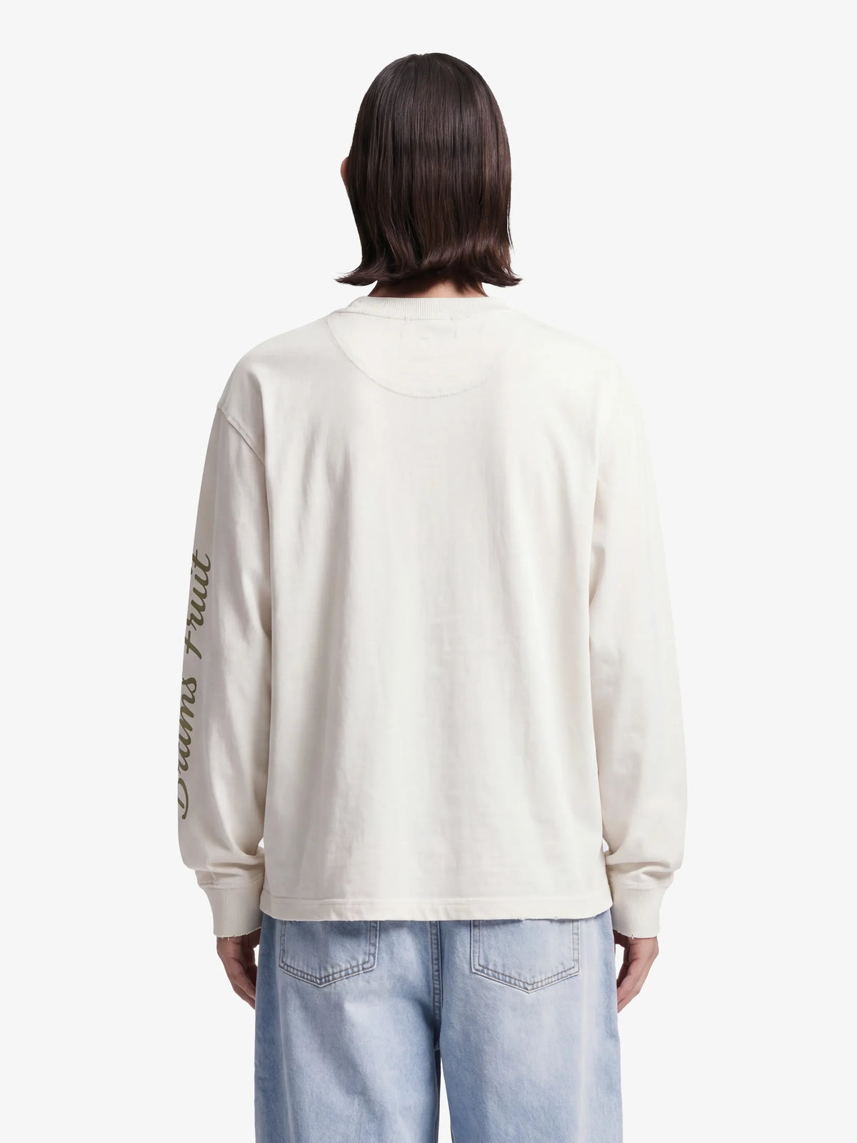 Bram's Fruit: Distressed Script Logo Longsleeve - Off White