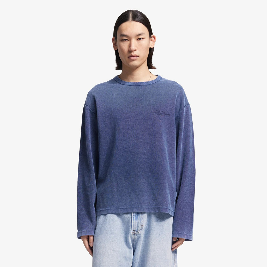 Bram's Fruit: Stamp Waffle Longsleeve - Washed Midnight Blue