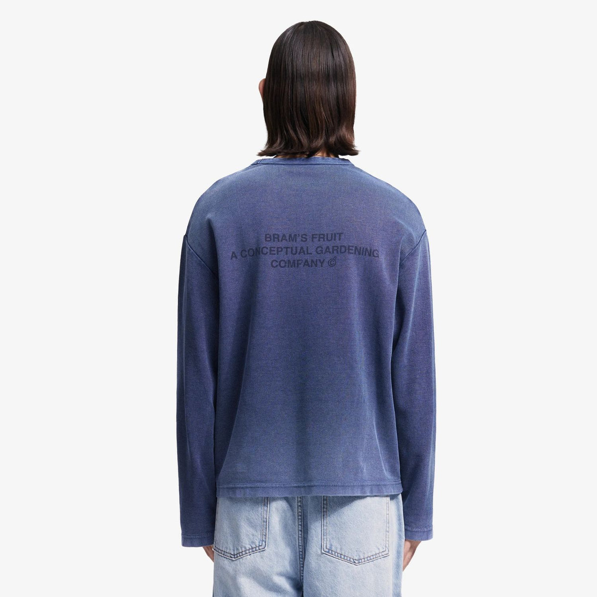 Bram's Fruit: Stamp Waffle Longsleeve - Washed Midnight Blue