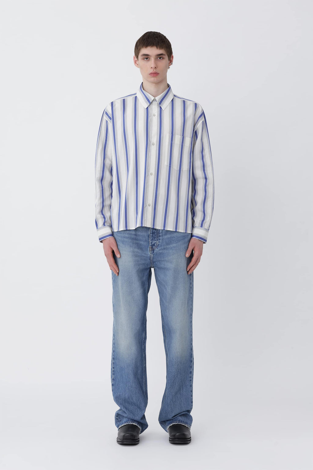 Won Hundred: Maza Panel Shirt - White/Blue