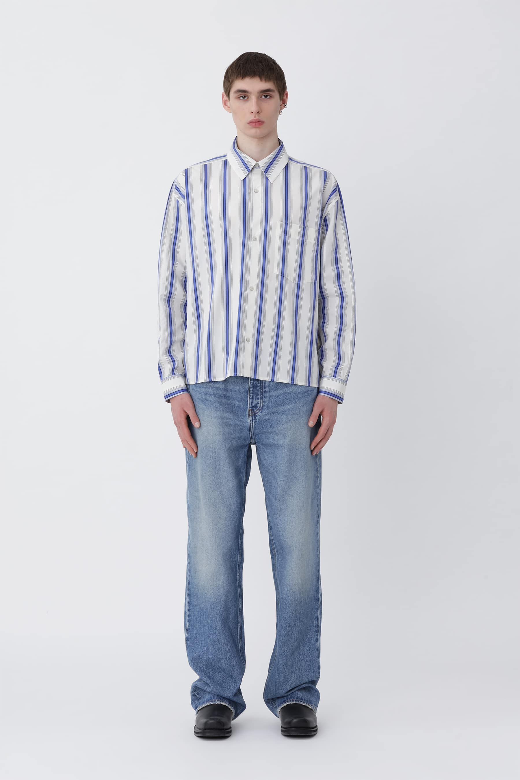 Won Hundred: Maza Panel Shirt - White/Blue