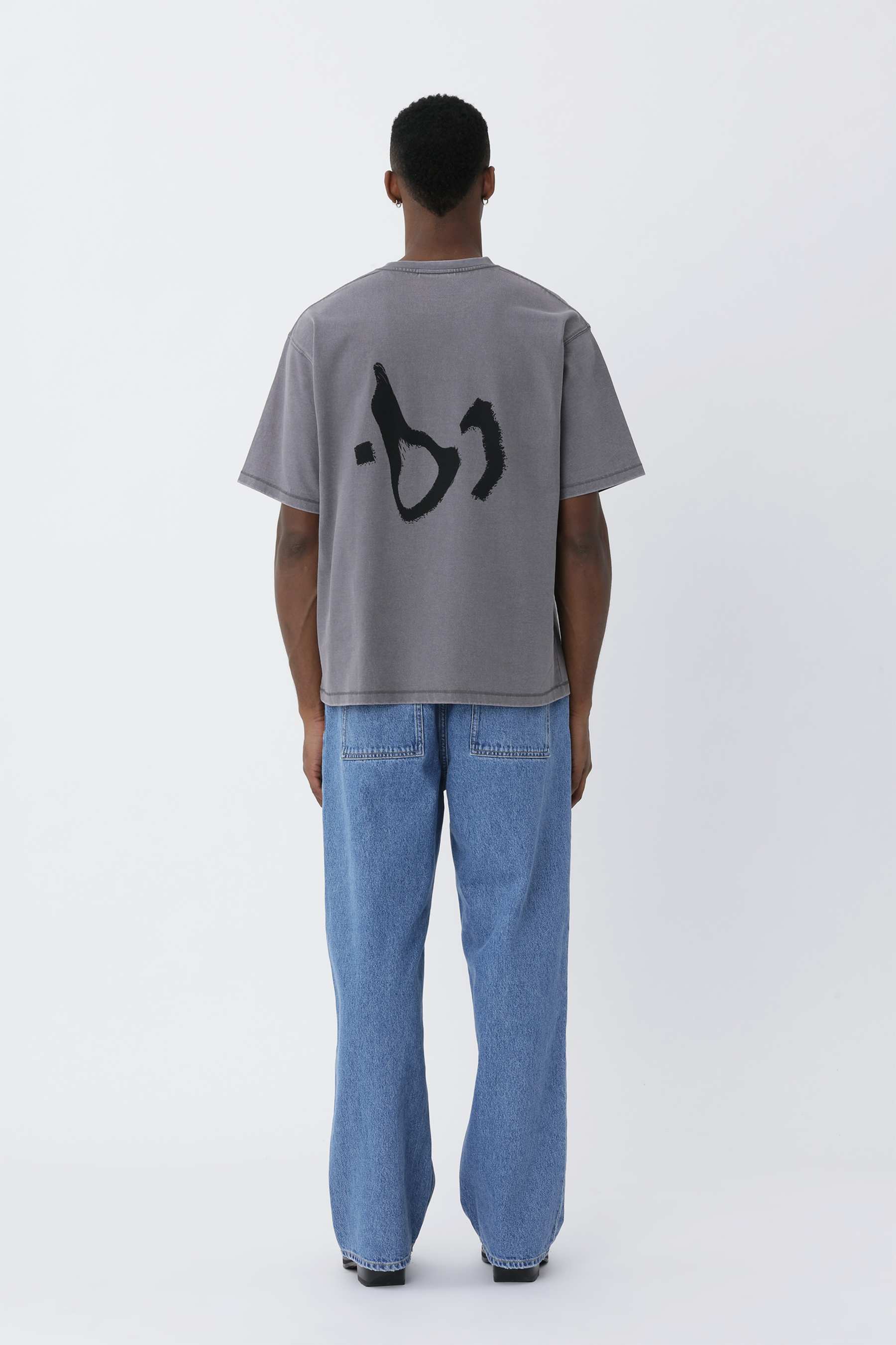 Won Hundred: LA 01 Logo Tee - Charcoal